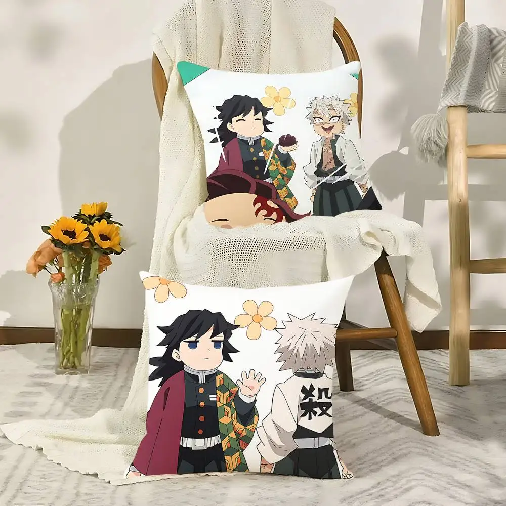 S-Sanemi G-Giyuus Case Plush Fabric Soft Pillowcase Double Sided Print Cushion Cover Household Gifts