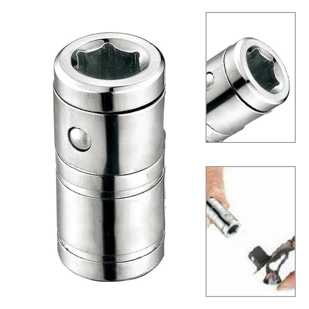 4PCS 6.3mm Screwdriver Bit Connector Socket Adapter 1/4" Square Drive To 1/4" Hex Socket Bits Converter Hand Tools