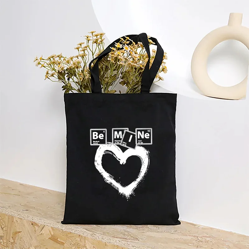 Be Mine Tote Bags for Girlfriend Wife Lovers Specia Gifts Travel Shopping Ecobag Foldable Shoulder Handbags for Valentines Days