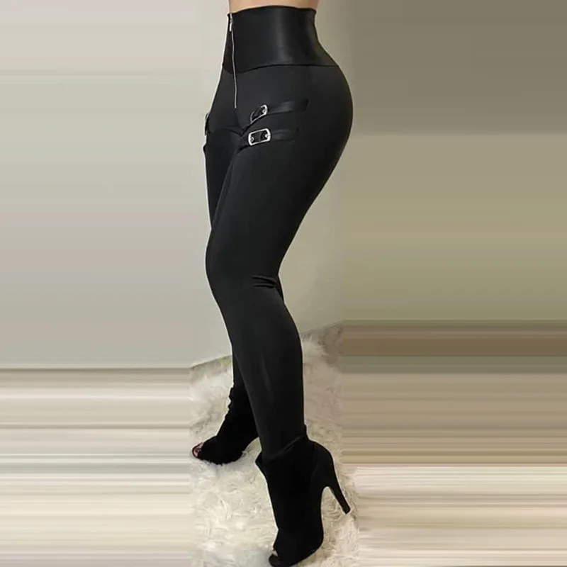 Strumpfhose mit hoher Taille Damenmode vielseitige Leggings Reiß verschluss eng anliegende Bleistift hose für Damen bekleidung Sommer neue Streetwear