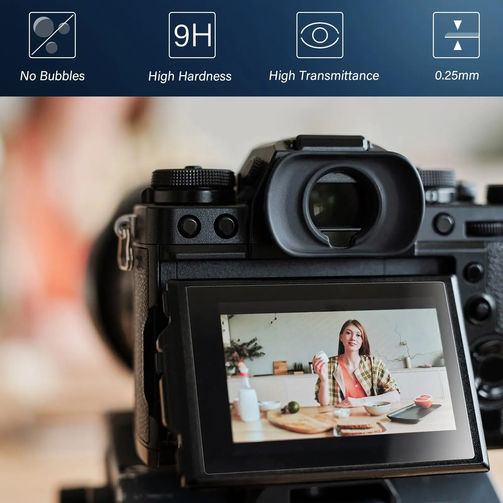 소니 화면 보호대 강화 유리, A7II A7III A7IV A7C2 A7CR A7RII A7RIII A7RIV A9 A9II A6700 A6600 A6500 ZV1 ZV1II, 2 개