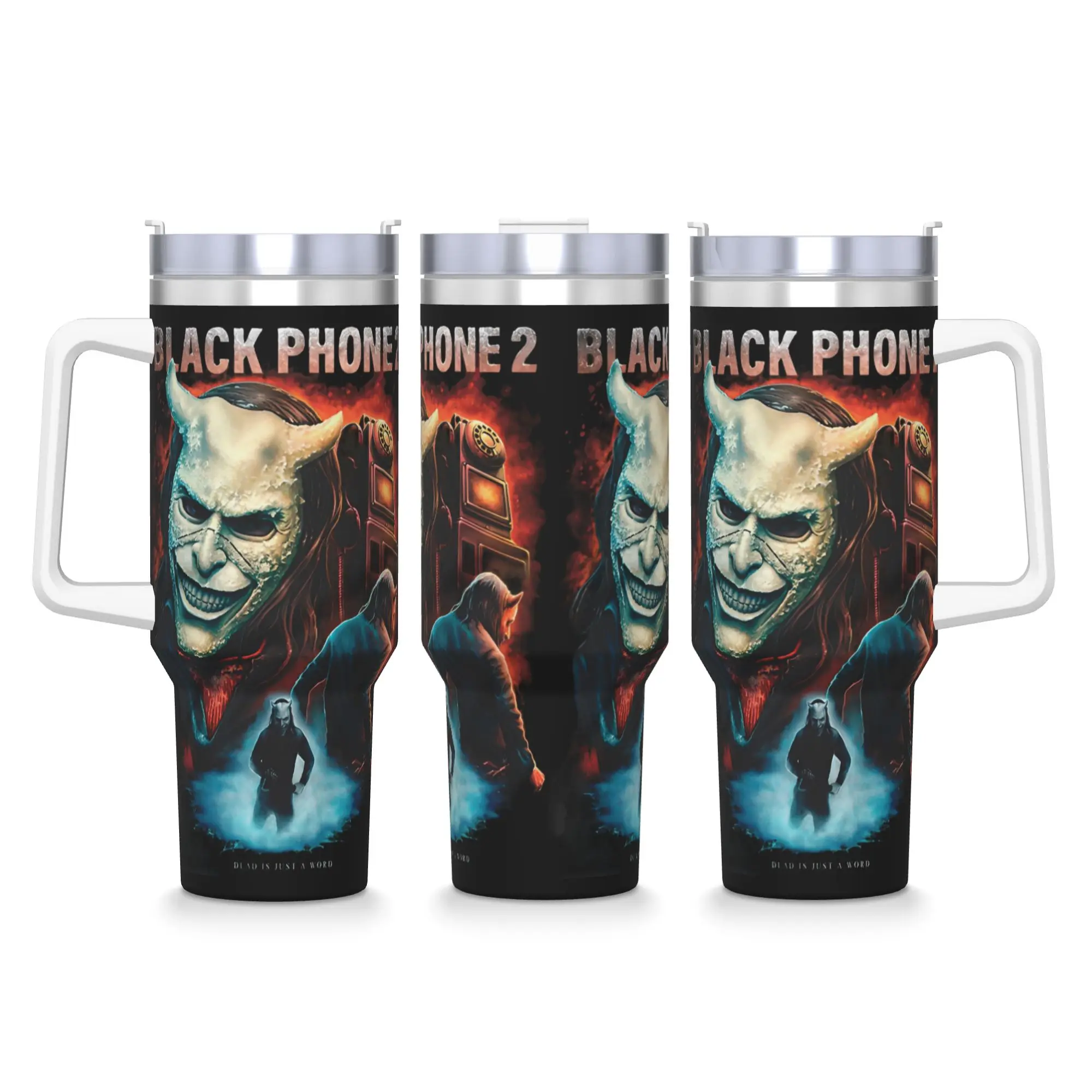 

2025 Black Phone 2 Film Stainless Steel Tumbler Travelist Coffee Mug With Straws and Lid Large Car Mugs Hot Drinks Water Bottle