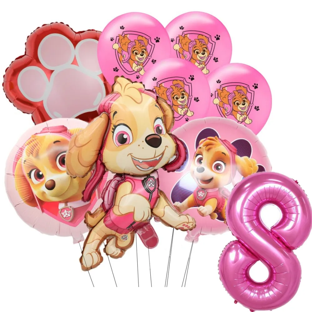 Ensemble de ballons en aluminium Paw Patrol Skye pour filles, décorations de fête préChristophe, cadeaux jouets pour enfants, rose, 32 po