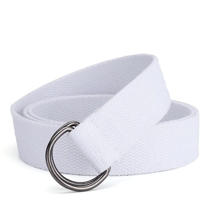 Unisex-Canvasgürtel, klassische D-Schnalle, Doppelschlaufenschnalle, gewebtes Design, vielseitiger universeller Hosengürtel, Outdoor-Nylongürtel – Detail 8