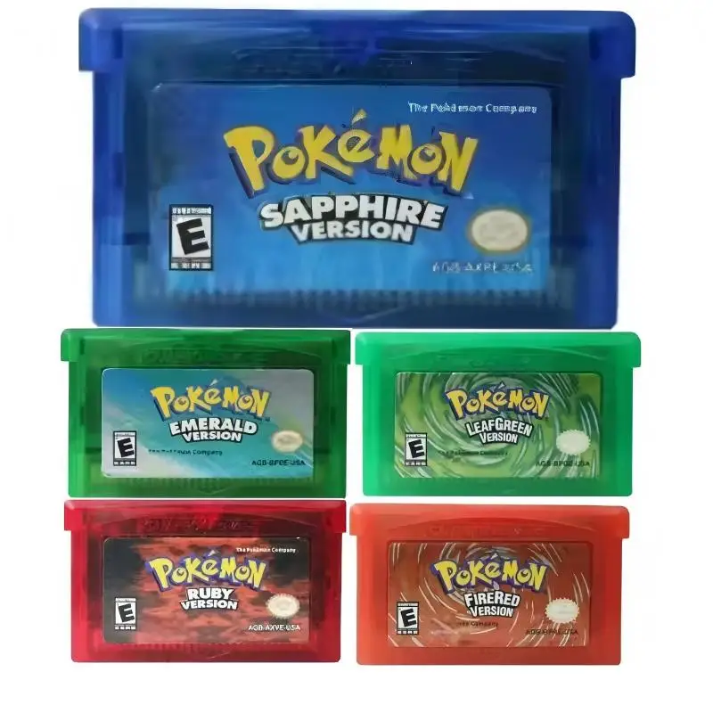 Scarlet green ruby emerald sapphire Series Video Game Cartridge Pokemon USA ITA NOE FRA EUR ESP Sapphire for GBA