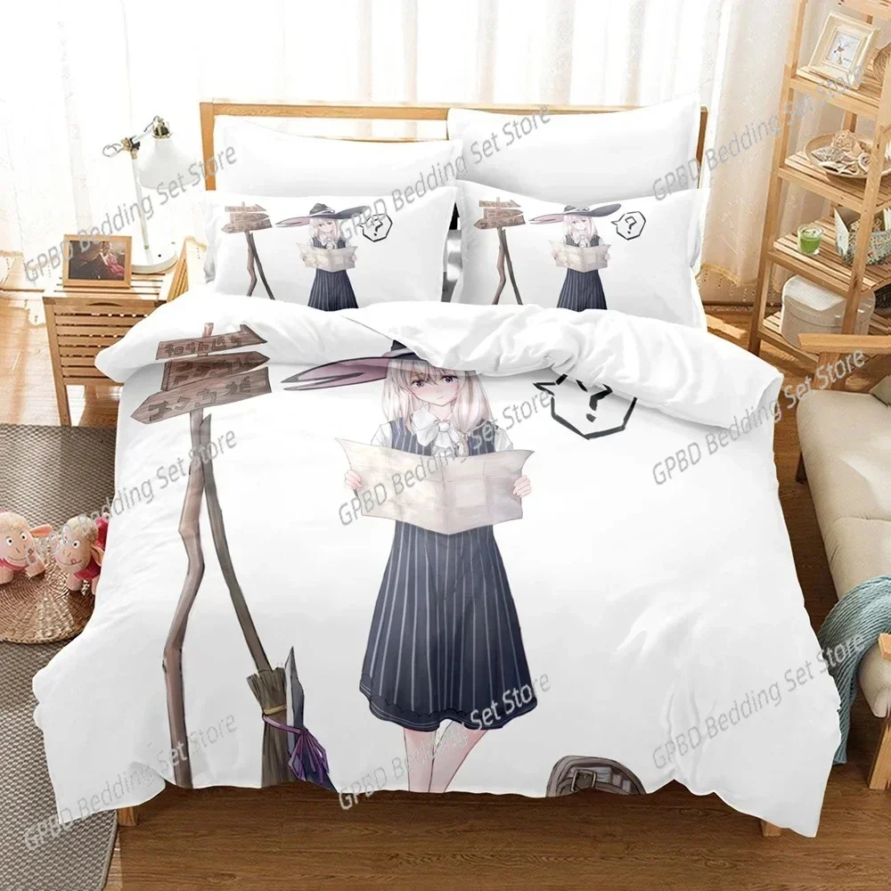 New Wandering Witch The Journey Of Elaina Comfortable Duvet Quilt Cover Pillowcase Bedding Set Bedroom Decoration Home Textile