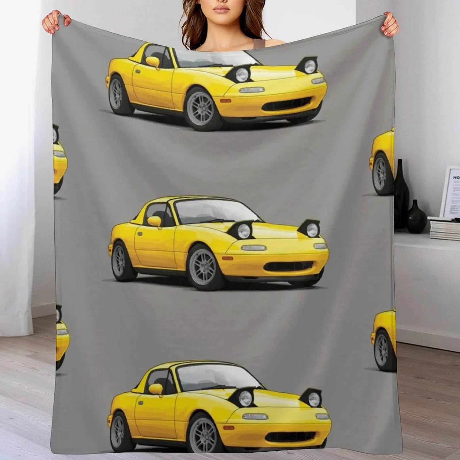 

Mx5 / Miata NA MK1 illustration Throw Blanket Outdoor Soft Blanket for Picnic Beach Camping