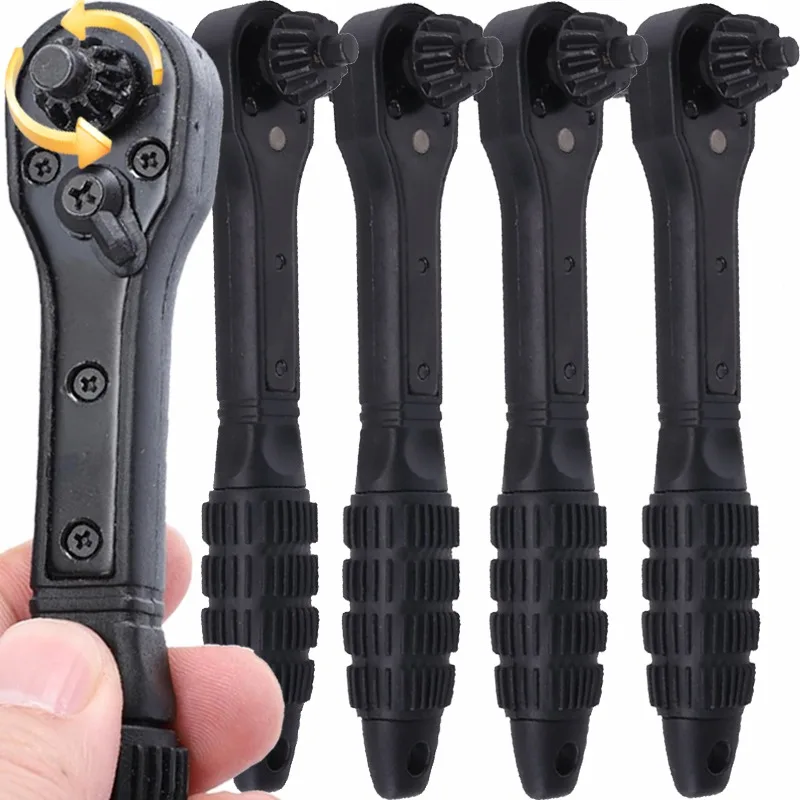 2-in-1 Ratchet Quick Wrench Electric Drill Special Chuck Key Wrench Disassembly Dual Ratchet Spanner for 1.5-10mm 1.5-13mm Tools