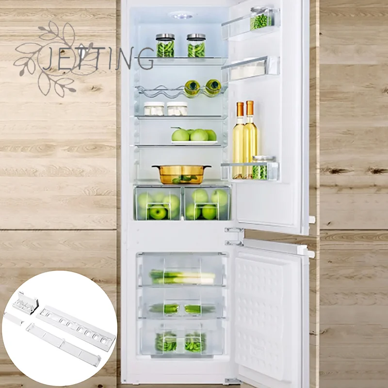 HOT 1Set Integrated Fridge Door Plastic Mounting Bracket Fixing Slide For Freezer Refrigerator Door Shelf Rail For Refrigerator