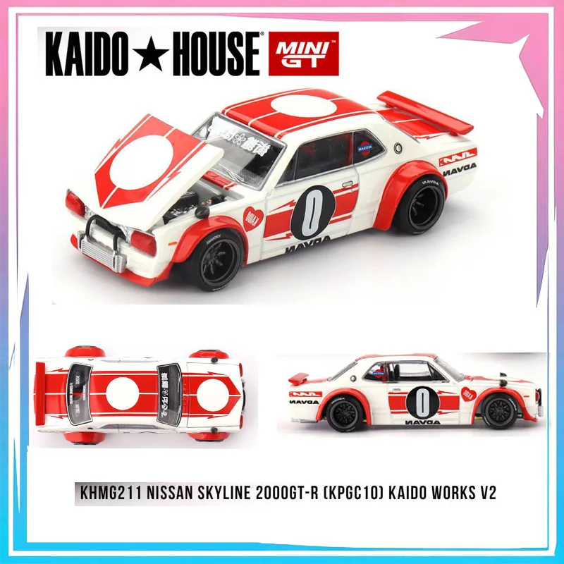 

MINIGT Kaido House 1:64 Nissan Skyline 2000GT-R (KPGC10) Kaido Works V2 Alloy Die Casting Car Model Collectible Ornament Gift