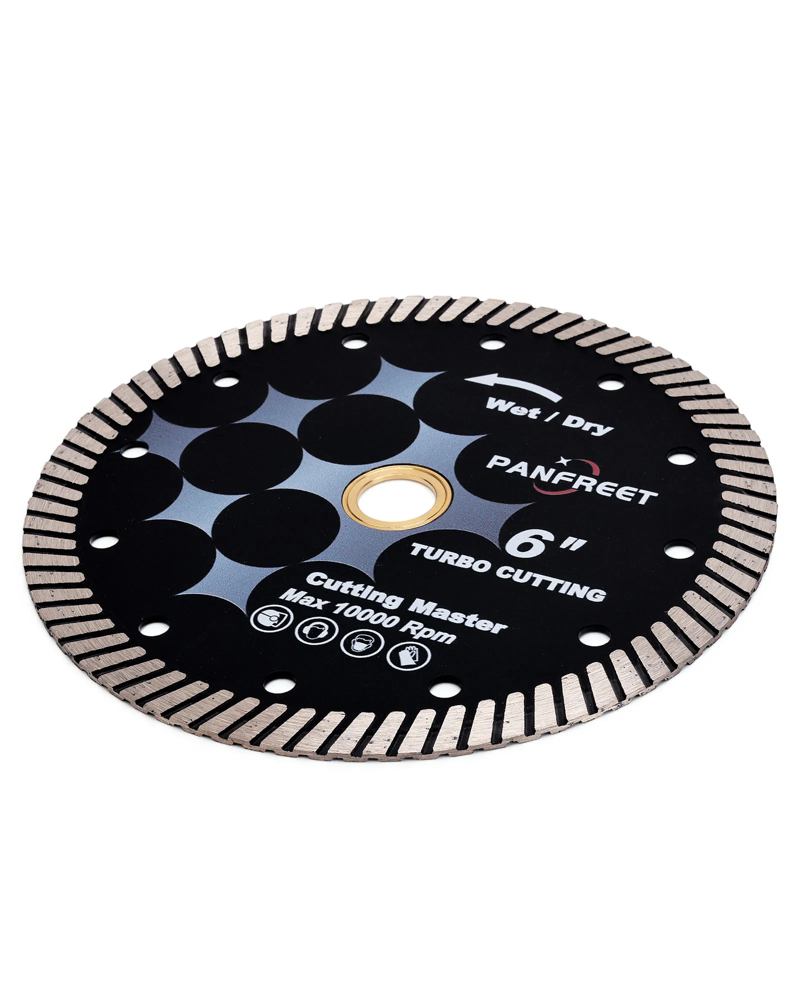 1/2/5pc Diamond Saw Blade 6-Inch Continuous Turbo Dry Cutting -Cuts Granite Quartzite, Fits Grinder, Saw Cutter,10 MM Segments