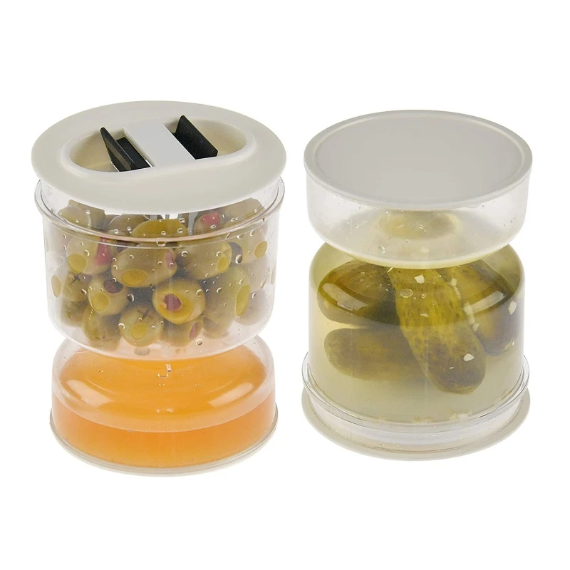 Originality Pickles Jar Dry and Wet Dispenser Olives Hourglass Jar Container for Home Kitchen Making Juice Separator 2023