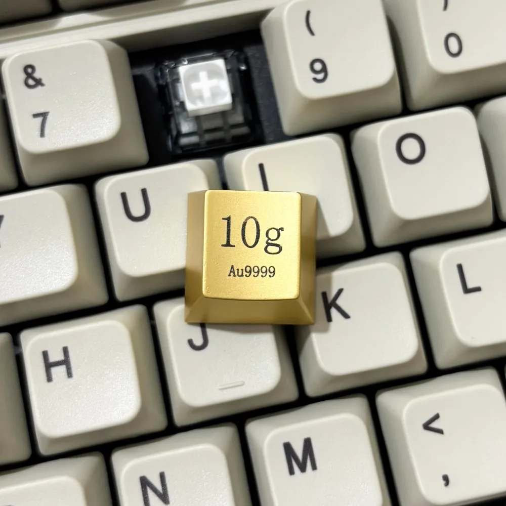 10g 골드 테마 키캡 맞춤형 CNC 아연 합금 체리 R4 ESC 1U 기계식 키보드 게임 액세서리용 키캡