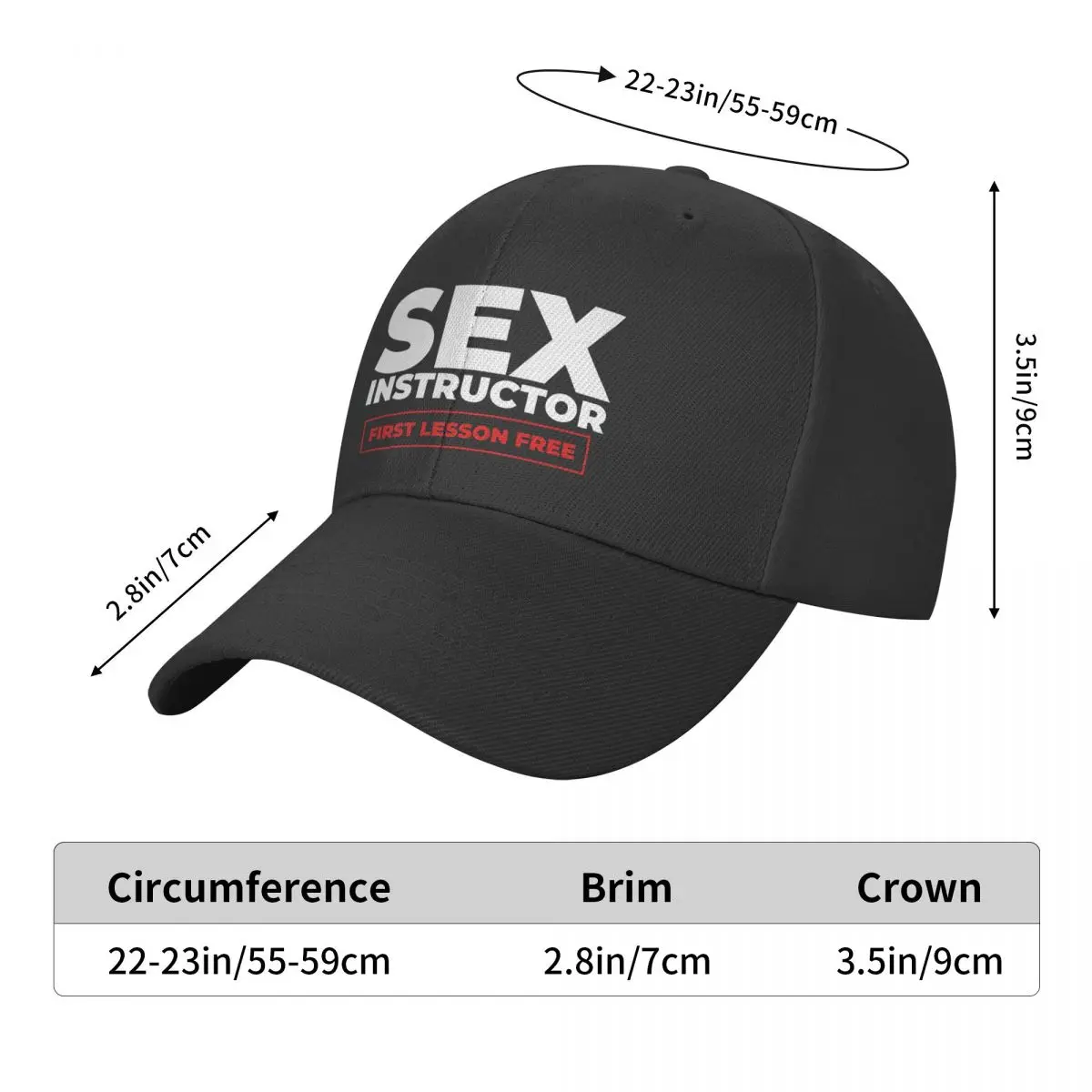 Classic Unisex Sex Instructor Baseball Cap Adult Adjustable Dad Hat for Men Women Sports Snapback Hats Summer Caps