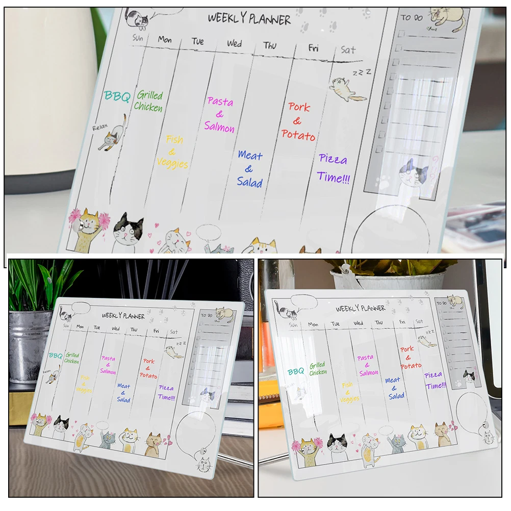 1 set 1 Set Acrylic Memo Transparent Writing Board For Office Home School Use Erasable Note Board Desktop Decoration Supply