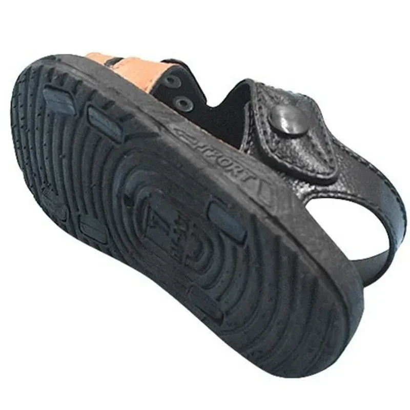 Chinelos de couro antiderrapante para crianças, sapatos de praia planos, sapatos casuais ao ar livre para meninos e meninas, atacado, verão, A0108