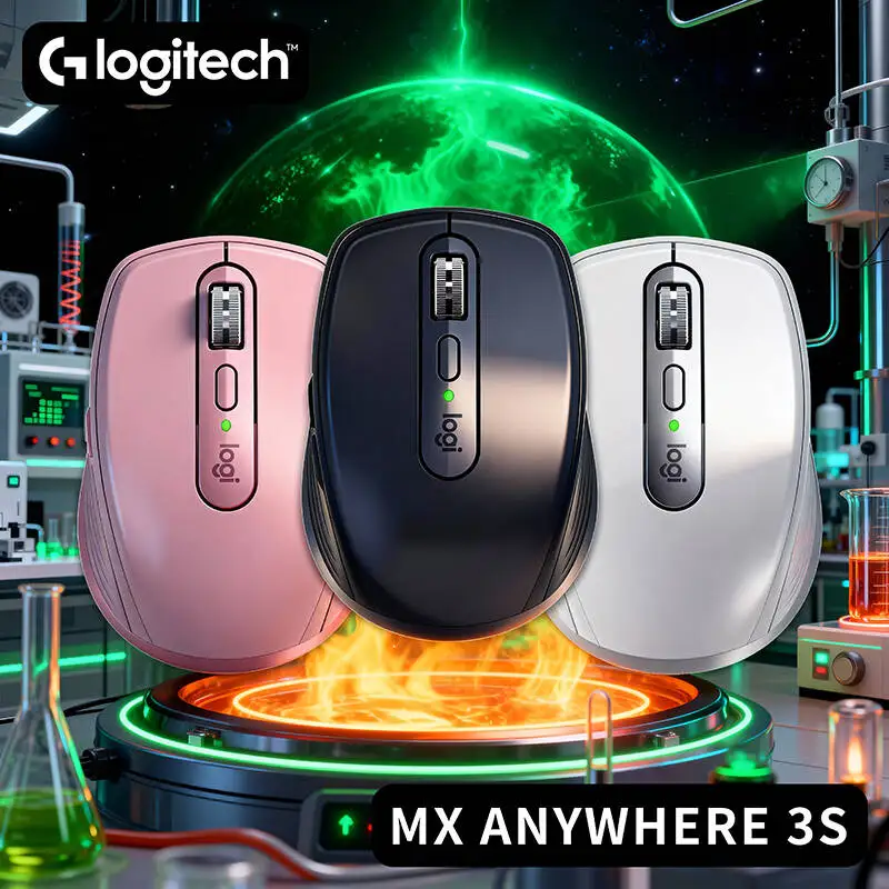

Silent Click Logitech MX Anywhere 3S Mouse Wireless Bluetooth 8K DPI Rechargeable Ergonomic for Mac PC Office Travel Gaming