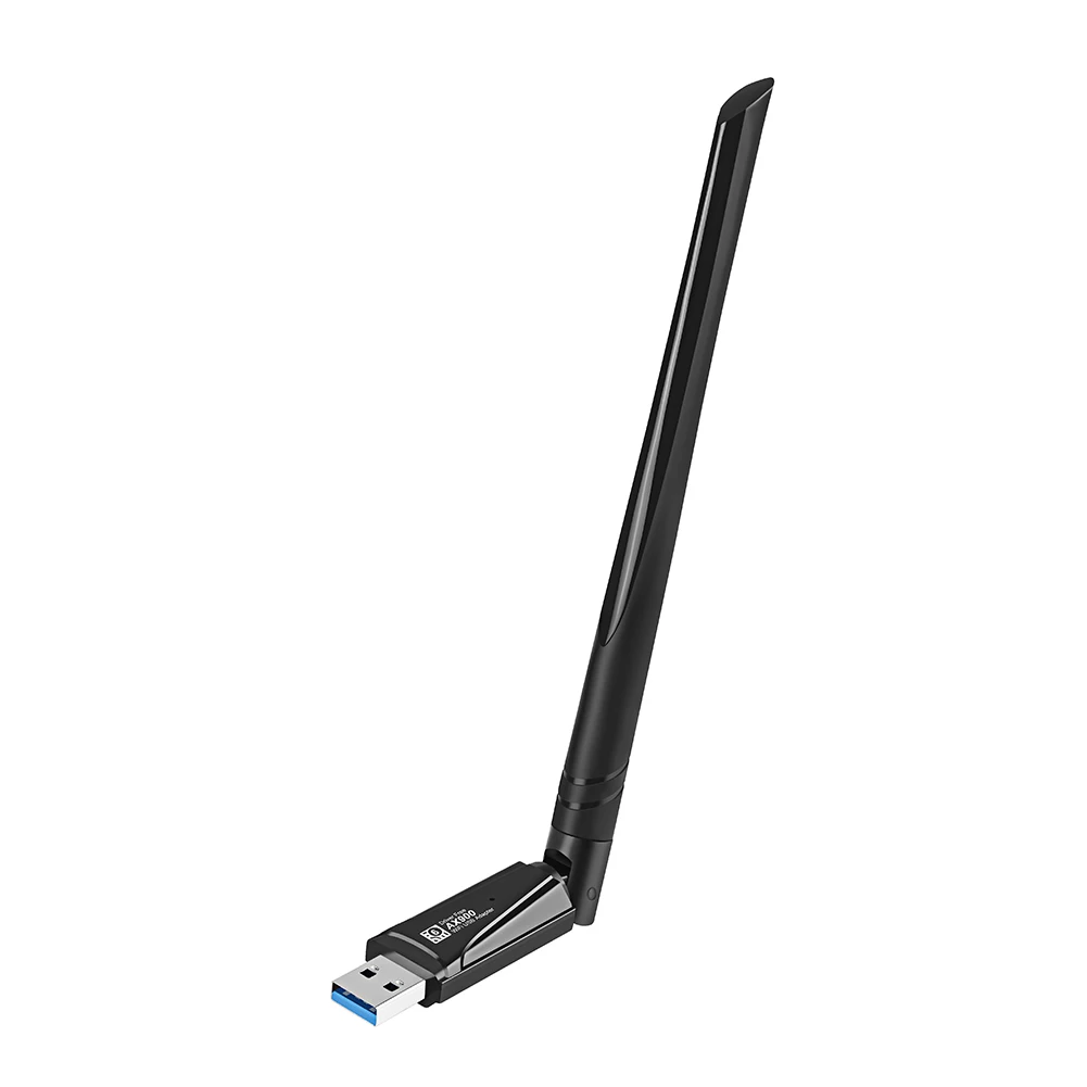 WiFi 6 USB-Dongle-Empfänger, 5 dBi-Antenne, USB-WLAN-Netzwerktreiber, kostenloses Dualband, 2,4 G und 5 GHz Netzwerkkarte für Windows 7/10/11 Linux