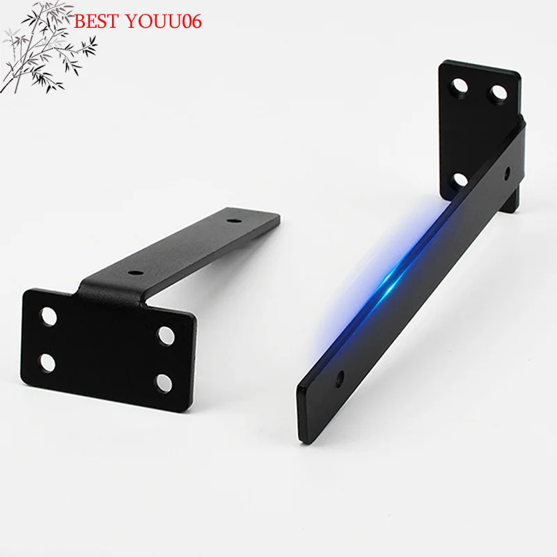 (YOUU06) 1 Juego de soportes para estantes de hierro fundido de alta resistencia, soportes para estantes flotantes, soportes invisibles en forma de L de 4 mm de grosor para estantes