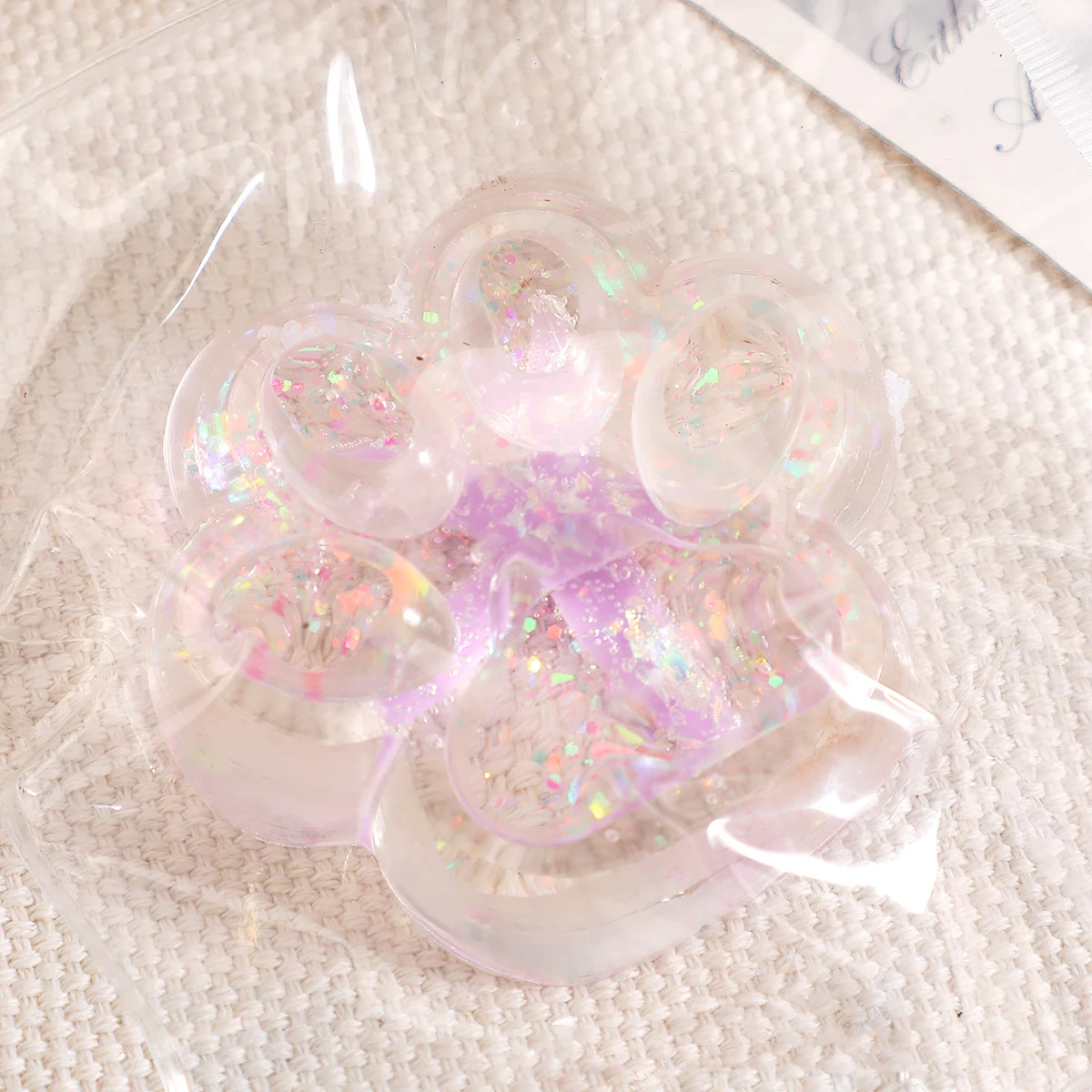 Transparent Glitter Colorful Starfish Soft Anti Stress Cat Paw Taba Squeeze Kids Toys Cat's Paw Adult Decompression Sensory Gift