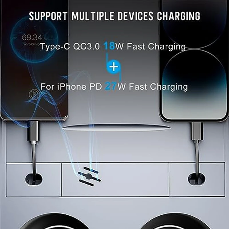 محور USB مع وصلة علاج بالروائح العطرية ، إرساء ، تحكم ، تحكم ، قطع غيار لطراز تسلا 3 ، موديل Y ، في الوسط ،!