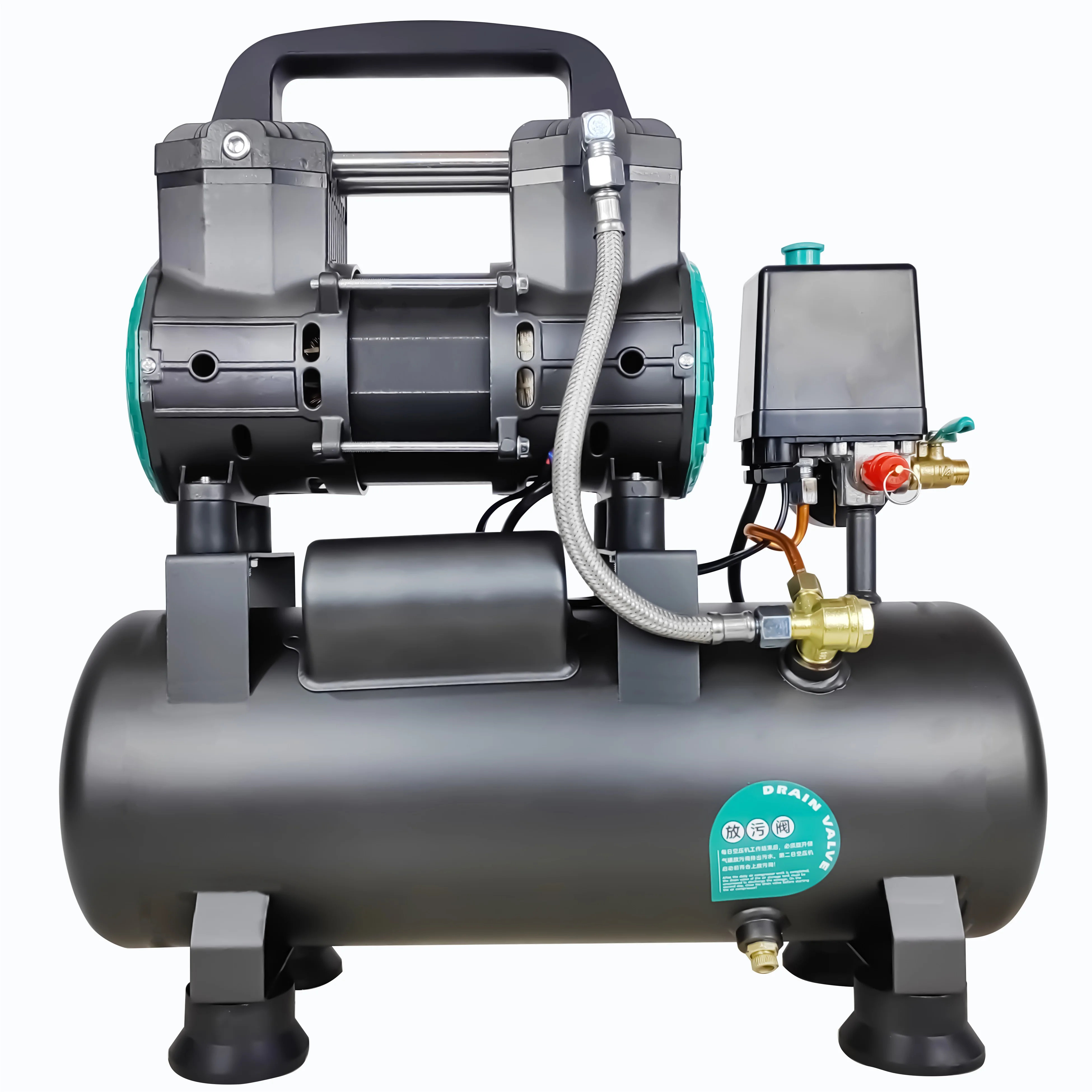 Stock Oil-free Silent air Compressor 10 Liter Portable air Compressor