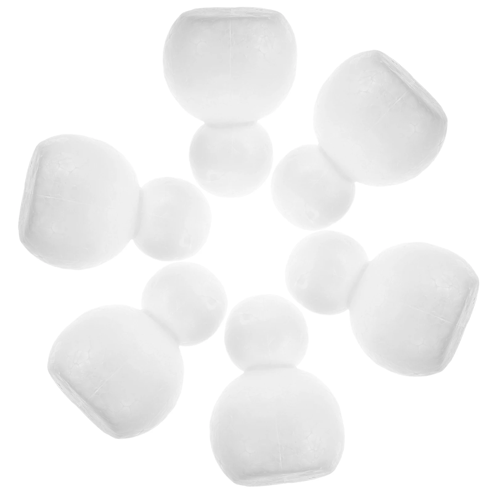 

6pcs Foam Decor Accessories Christmas Craft Unfinished Snowman Lightweight Polystyrene Shape Party Room Ornament Diy