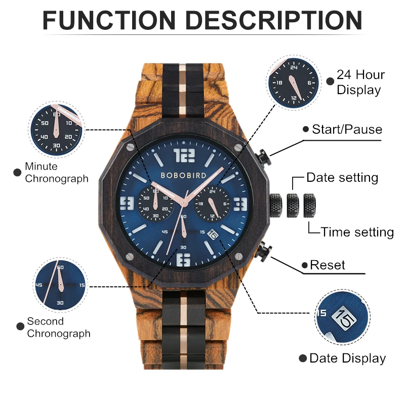 BOBO BIRD Luxury Wooden Watch for Men Original Business Men\'s Watches Fashion Quartz Wristwatch Cutomized Driopshipping