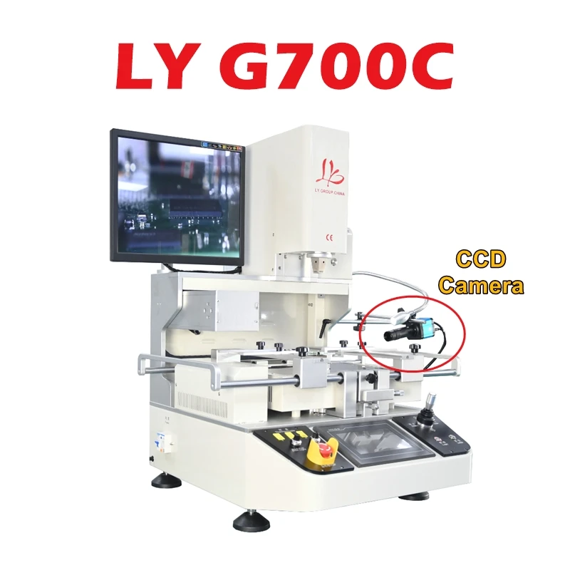 LY G700C Advanced BGA Rework Machine 3 Zones Hot Air XY Motor Control Optical Camera Alignment Auto Chip Feeder
