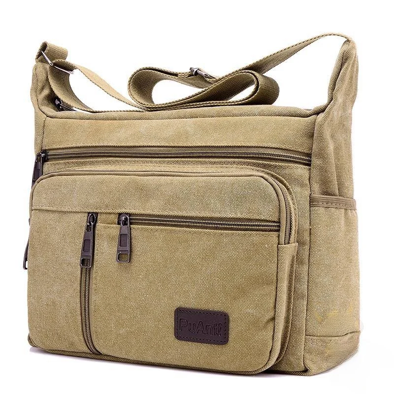 

Large Canvas Work Backpack Men's Casual Tool Bag Single Shoulder Slanting Bag Repair Tool Pouch Durable Soft Polyester
