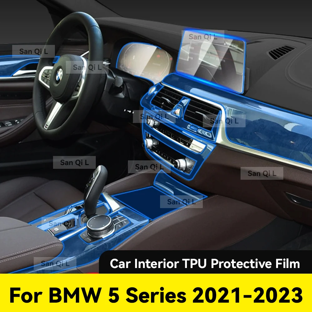 

Для BMW 5 серии 2022 2023, защита от царапин, дверь автомобиля, центральная консоль, медиа-приборная панель, навигация, автомобильные аксессуары, защитная пленка из ТПУ