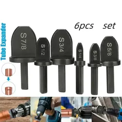 6pcs Triangular Handle Imperial Copper Tube Pipe Expander Set SwagingTool Drill Bit Set With 1/4,3/8,1/2,5/8,3/4,7/8 Inch