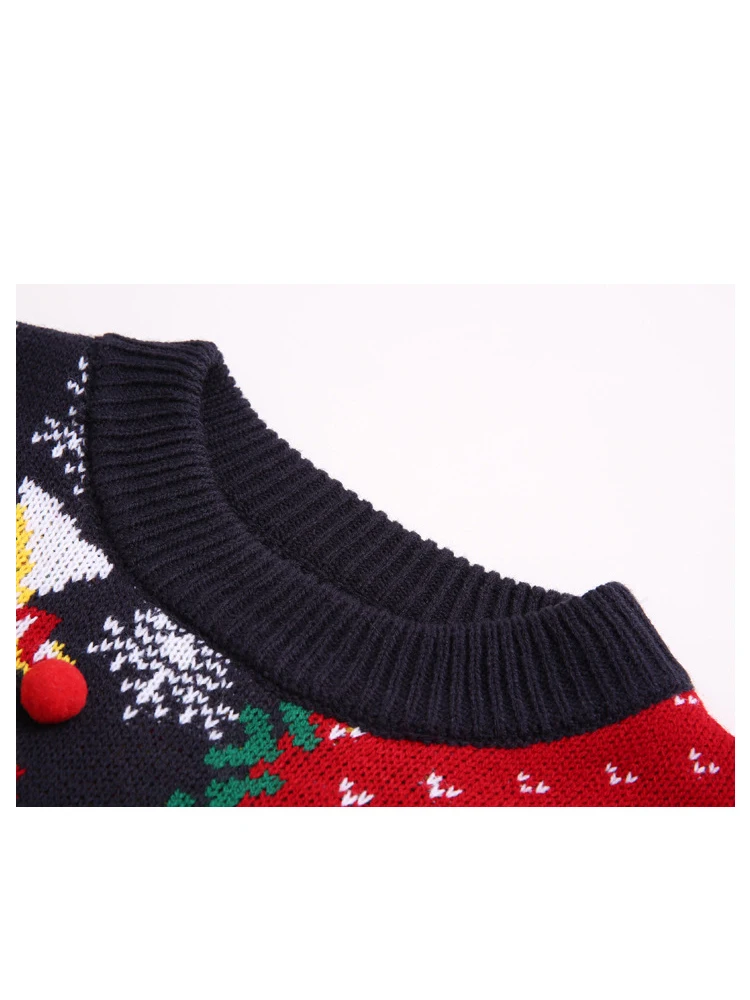 2025年クリスマスセーター　アグリーセーター　レディース　クリスマスツリー　ベル　カラーブロック　ルーズプルオーバー　トップス　ジャンパー　秋冬　カジュアル　39942