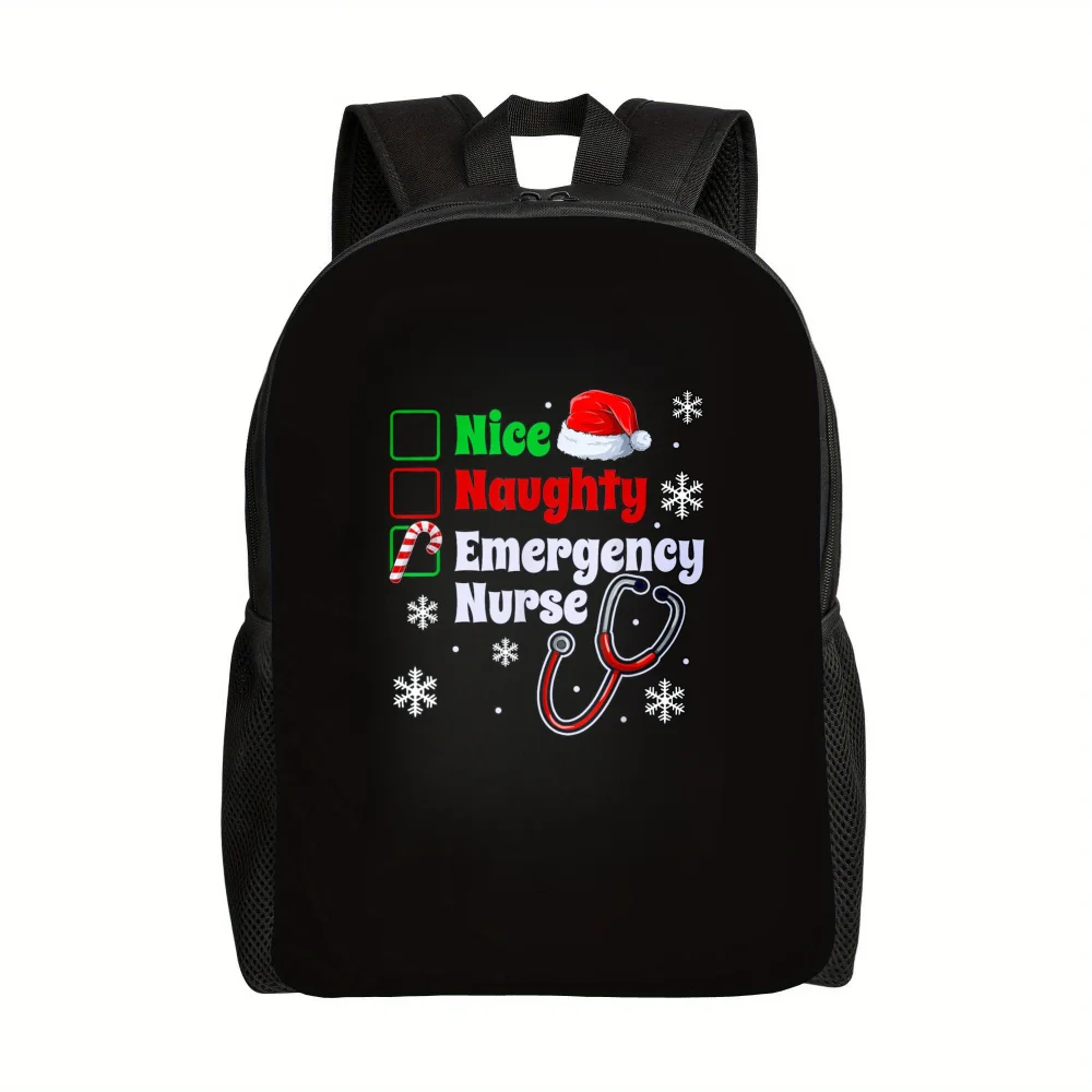 

Women's large-capacity themed nurse backpack - lightweight campus school bag, adjustable shoulder strap and chain decoration