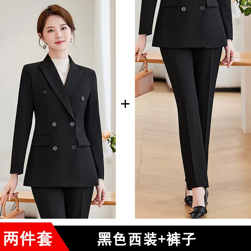 Spring and Autumn New High-end Interview Formal Pants Suit Workwear Professional Gray Suit Set Women's Suit