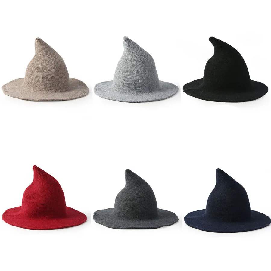 10pcs  witch hat Men's and Women's wool Knit Hat Fashion Solid  Diversified along the  Girlfriend Gifts Cosplay Birthday