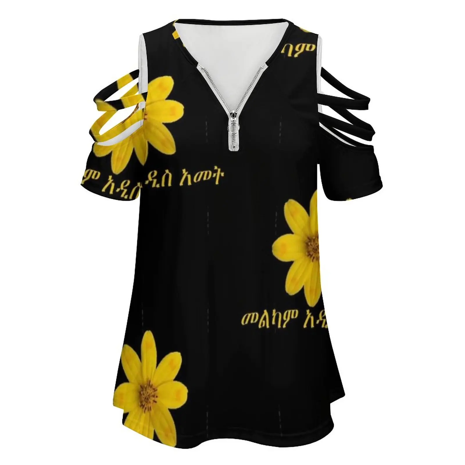 المرأة سنة جديدة سعيدة إثيوبيا إنكوتاتاش 2012 المرأة سستة أنماط مختلفة مطبوعة تي شيرت بلايز كامل تي شيرت مطبوع سنة جديدة سعيدة