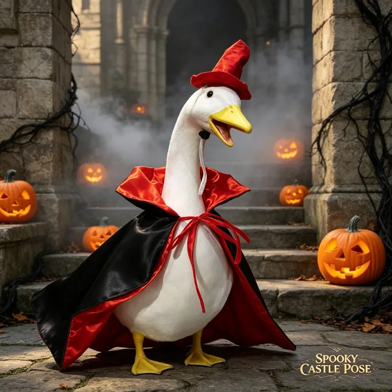 23 Inch Statue Goose Set Dramatic Cape Horror Halloween Easter Christmas and Year-round Garden Display （without Goose）