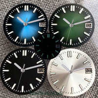 Fit for NH35 NH36 Movement 29mm Watch Dial Face Accessories Green Luminous Hands Date Window Black White Blue Green Sunburst