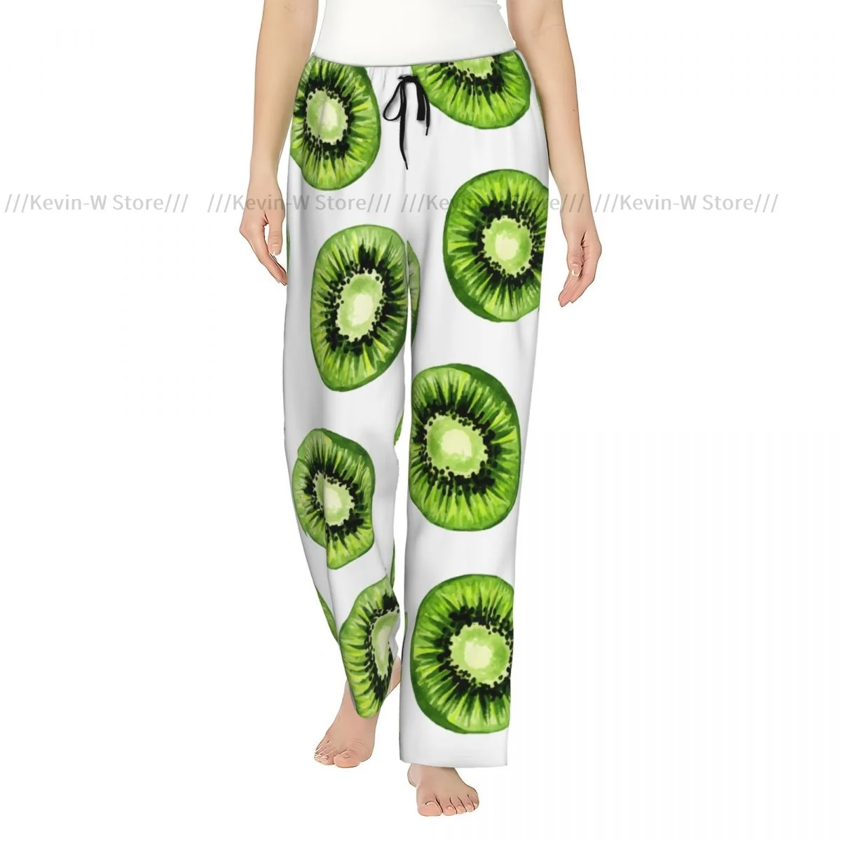 

Women Watercolor Kiwi Flannel Pajama Pants Soft Warm Sleep Pants Cozy Winter Loungewear