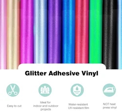 16 Pack 12x12in Shimmer Vinyl Permanent Adhesive Vinyl Sheets Bundle For Cricut Machine,Mug, Cup, DIY Project, Party Decoration