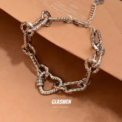 New Arrival Romantic Love Heart Retro Thai Silver Ladies Charm Bracelet Promotion Jewelry For Women New Year Gifts No Fade
