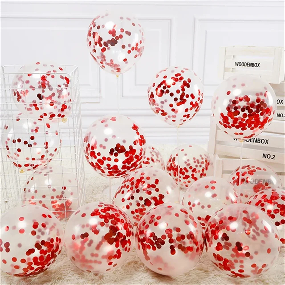 

12Inch Confetti Latex Ball Red Rose Gold Helium Balloon Birthday Party Wedding Decoration Baby Shower Valentine's Day Globos