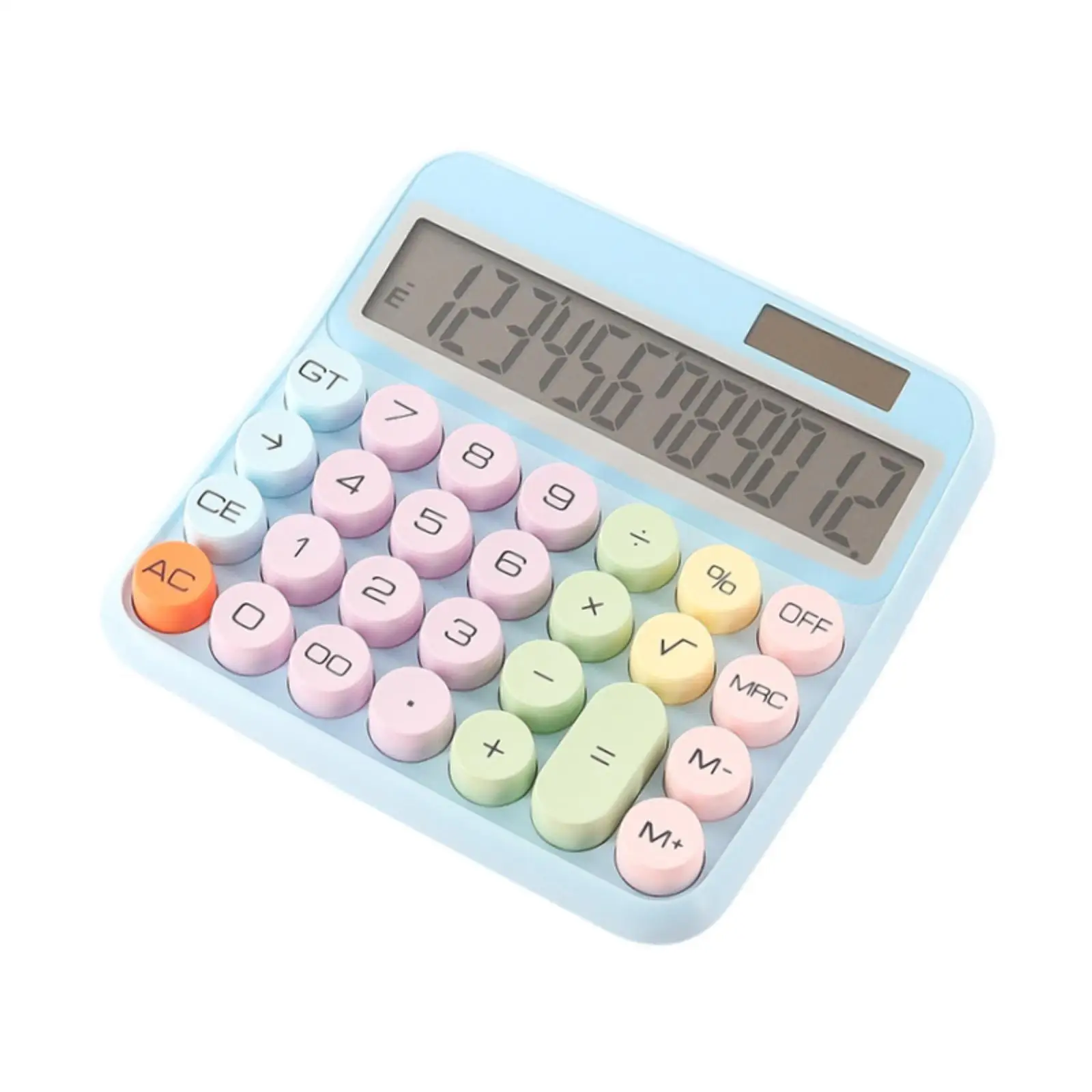 

Desktop Calculator Double Power Source Easy to Press 12 Digit Office Calculator for Primary School Office Home Students Kids