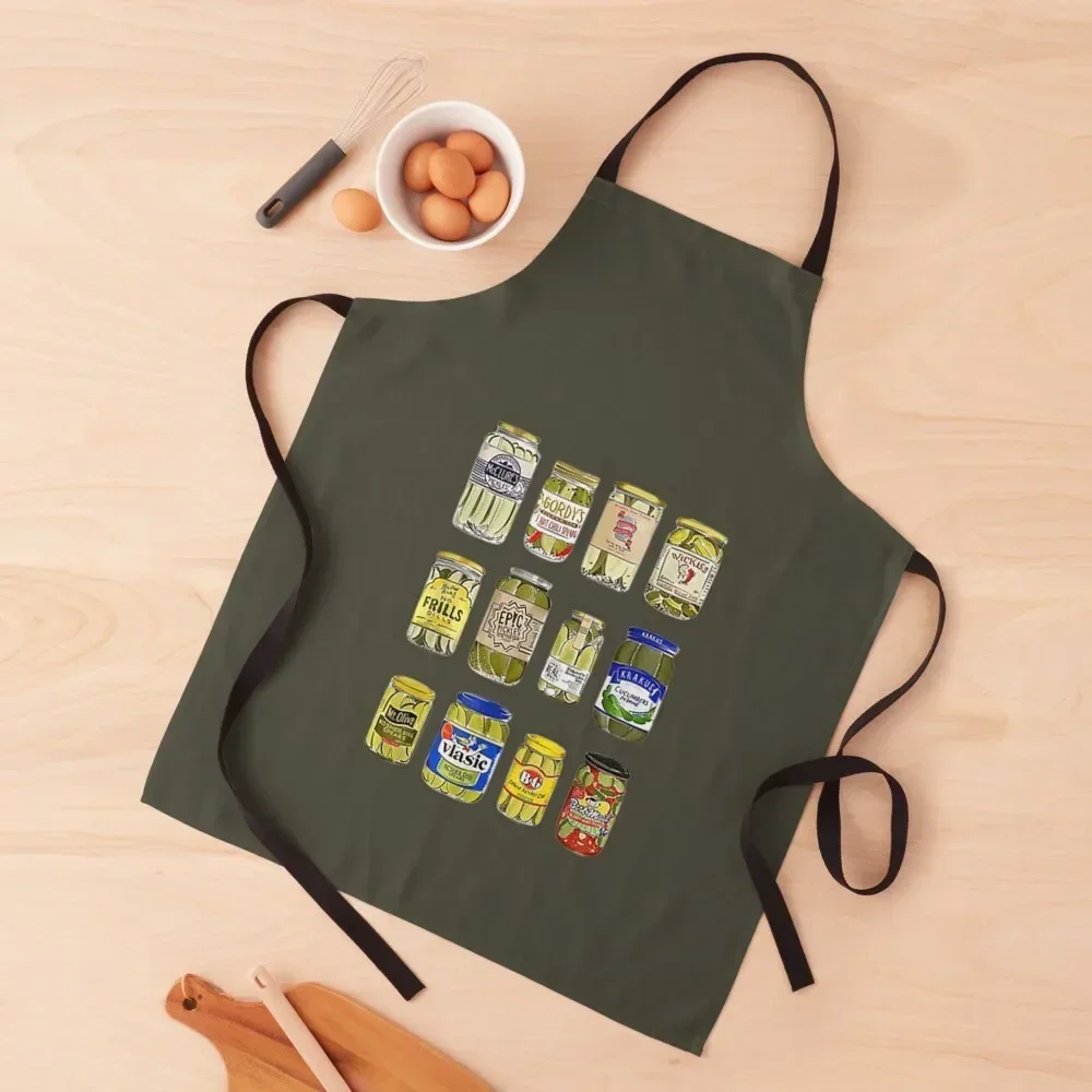 Funny Vintage Canned Pickles Lovers Apron Camping Kitchens For Men for women halloween Apron