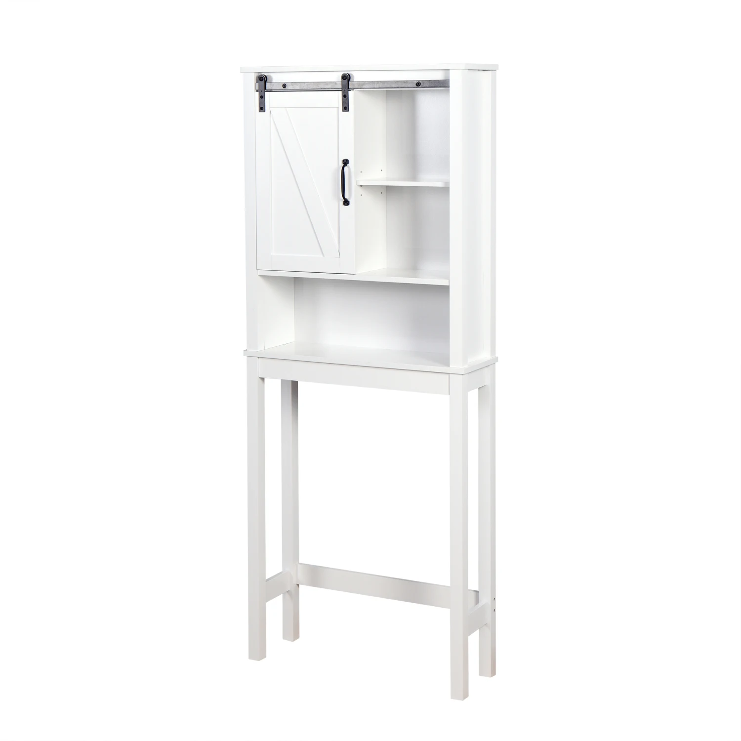 

"Over Toilet Storage Cabinet w/ Adjustable Shelves, Space-Saving Bathroom Cabinet w/ Barn Door, 27.16 x 9.06 x 67 inch"