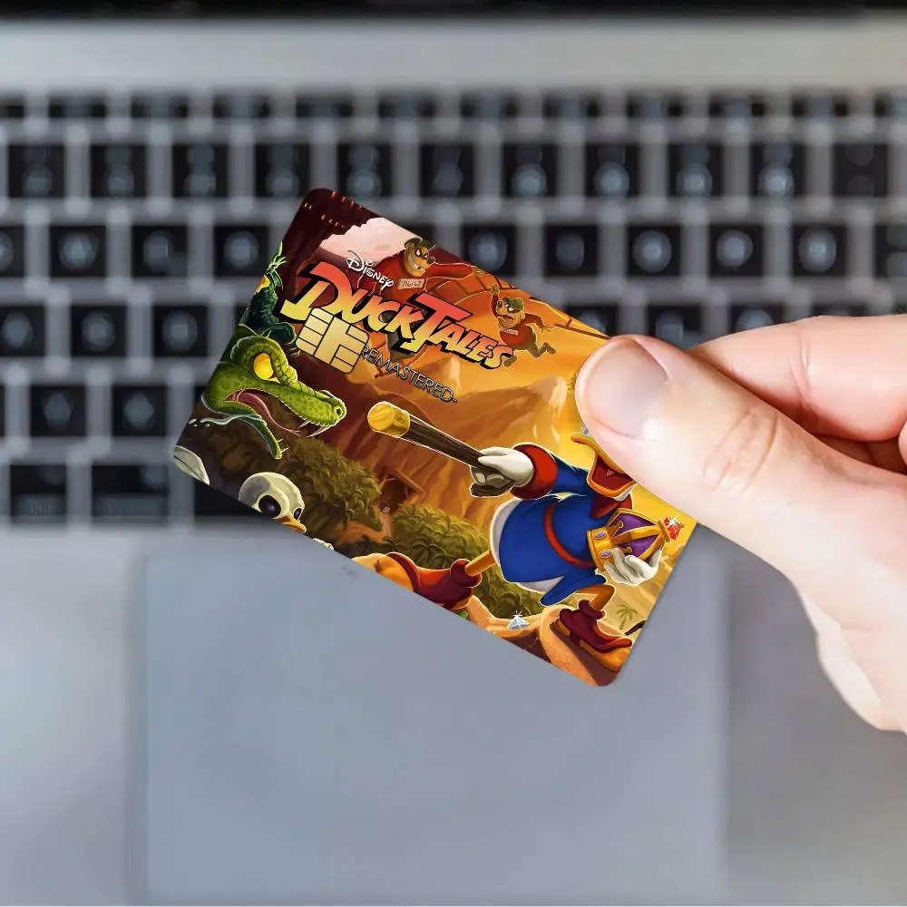 كارتون DuckTales الفيلم فيلم الجلد غطاء ملصقات بطاقة الائتمان 4 قطعة الخصم الجبهة الديكور البنك حافلة تمرير مقاوم للماء #6
