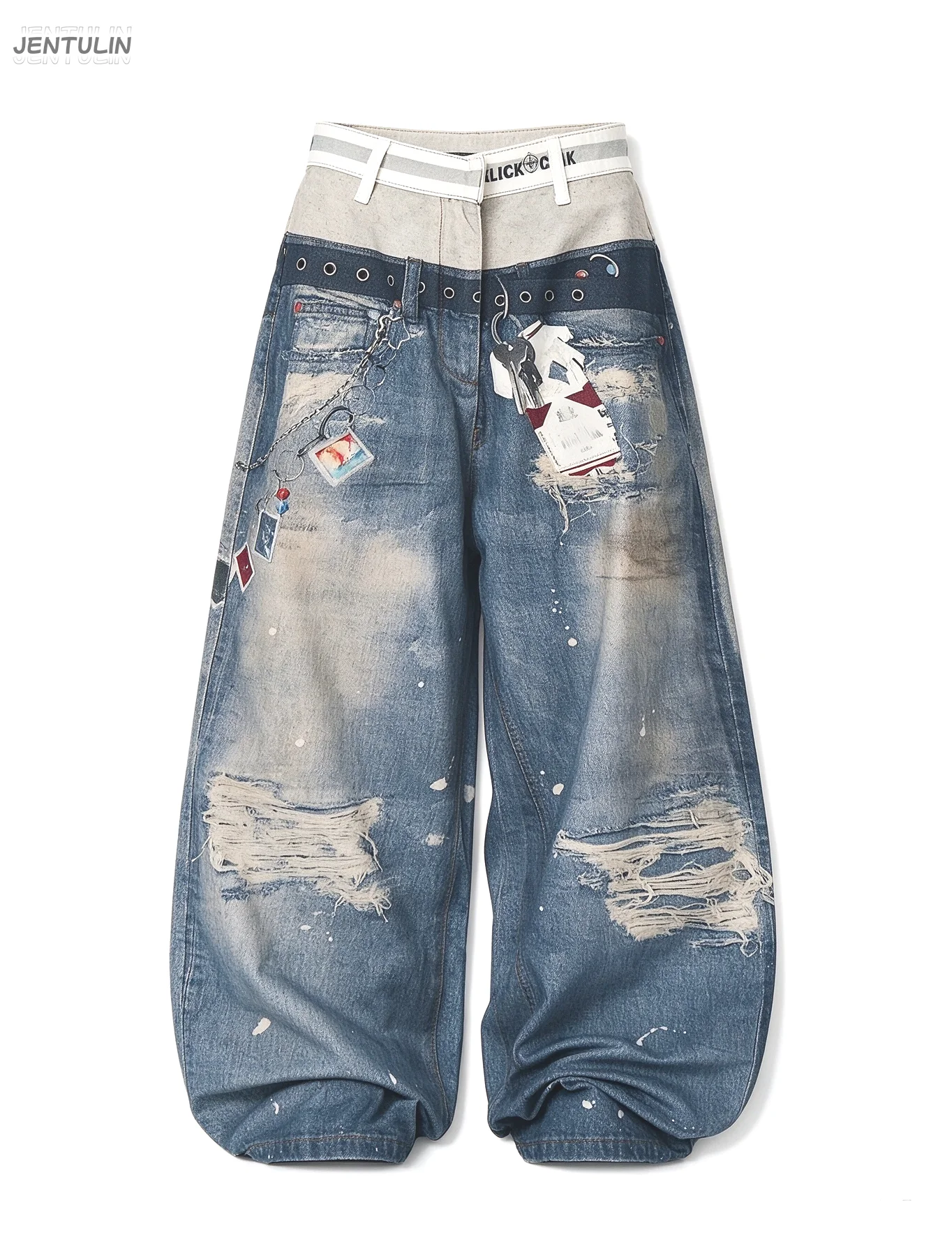 Y2K Y2K Grunge Baggy Jeans Vintage Washed Distressed Ripped Denim Pants Patch Graffiti Splatter Paint Streetwear Punk Trousers - Aliexpress Deal