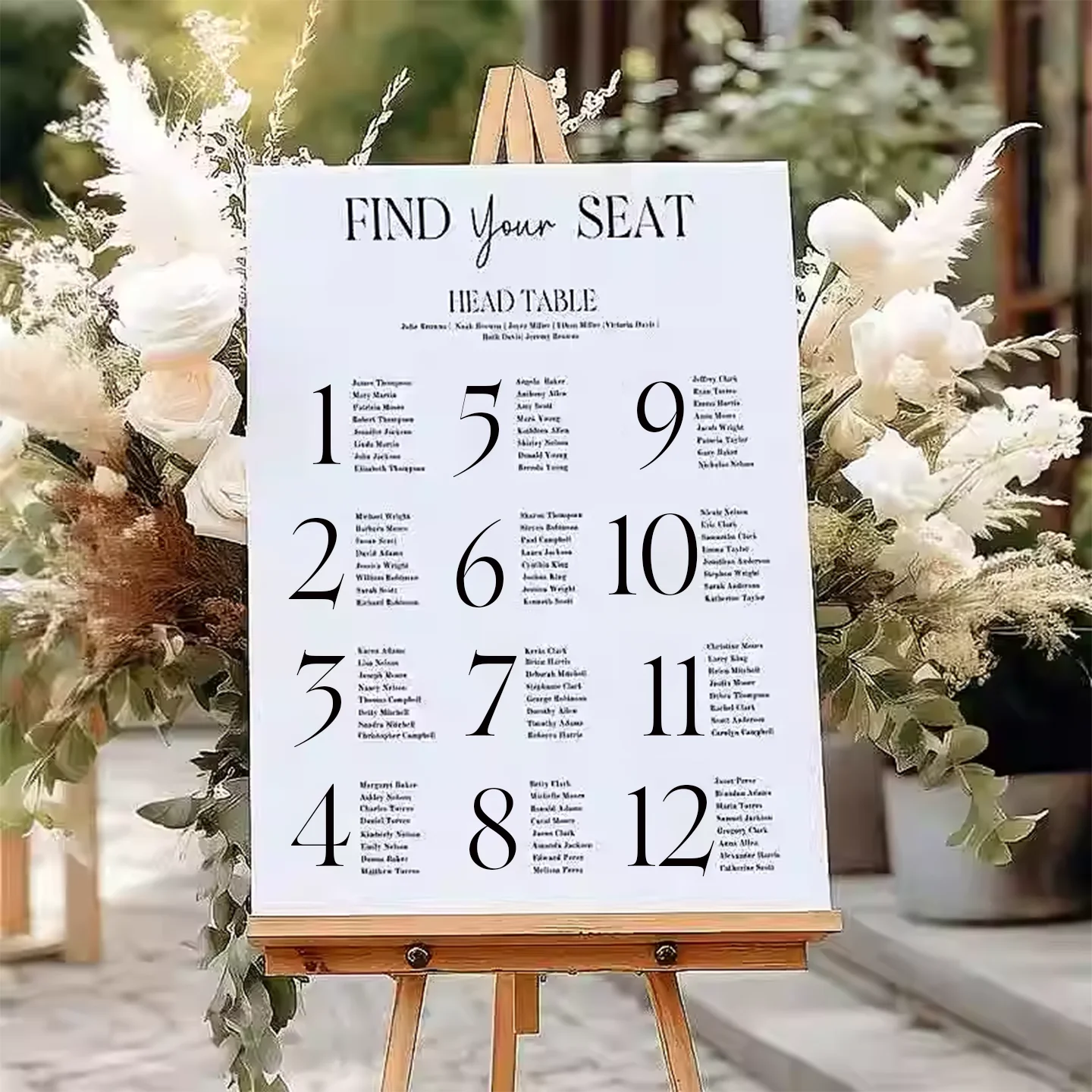 Custom Wedding Seating Chart welcome sign Watercolor Style Seating schedule for Birthday Party Table number guest list - view 2