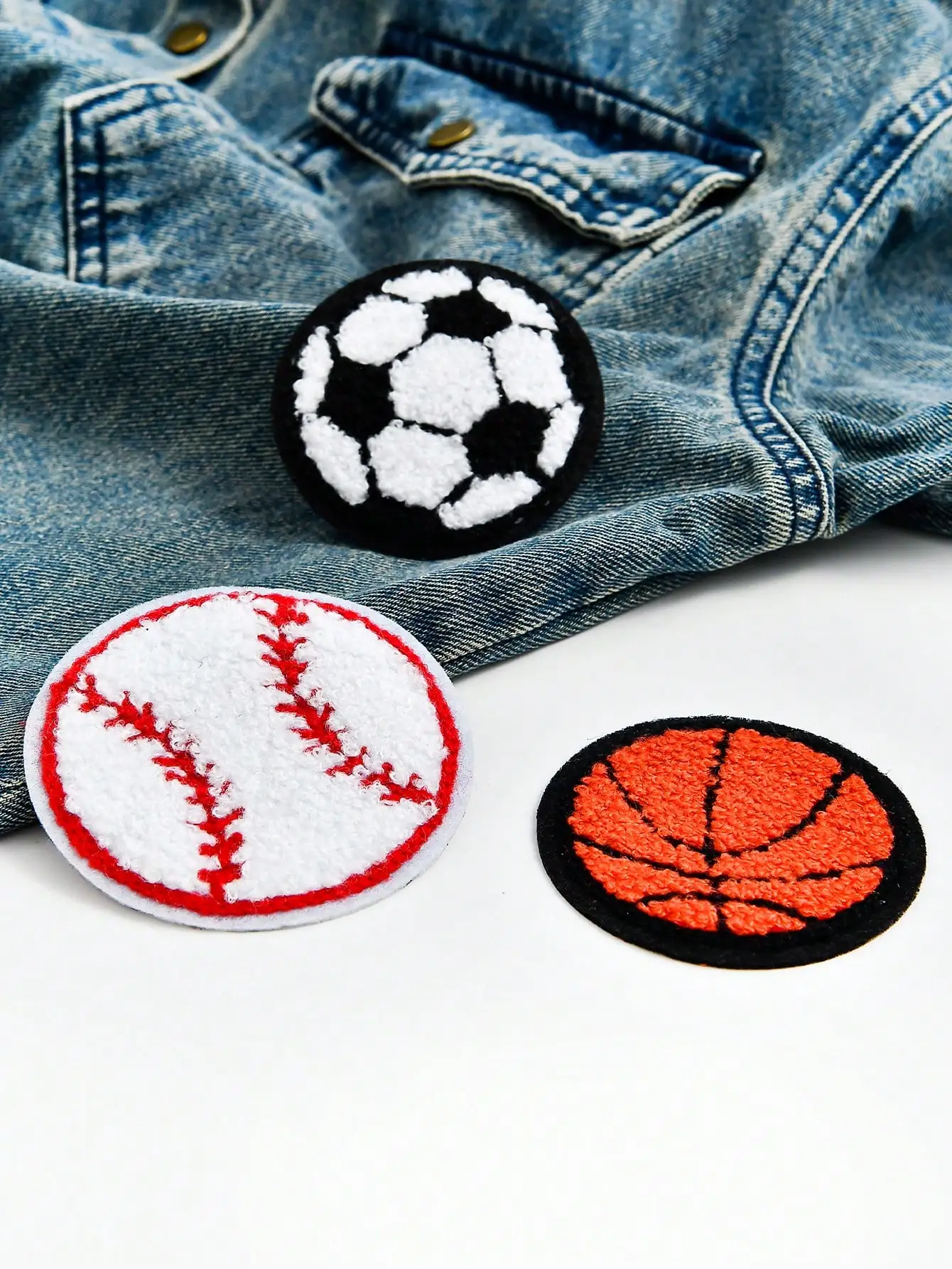 6pcs baseball football basketball towel patch, DIY decorative hats, backpacks, clothing, sewing accessories and accessories